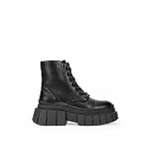 Vendo BOSANOVA Botas militares con detalle de cordones y suela track. Cierre con cremallera. Calzado para mujer NEGRO 38