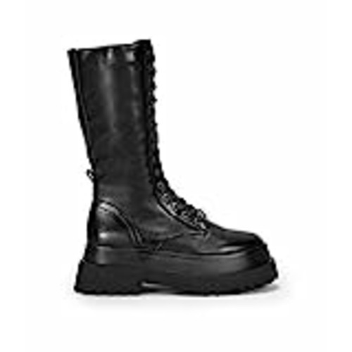 Vendo BOSANOVA Botas militares altas con suela track y cordones. Cierre con cremallera interior. Calzado para mujer NEGRO 39