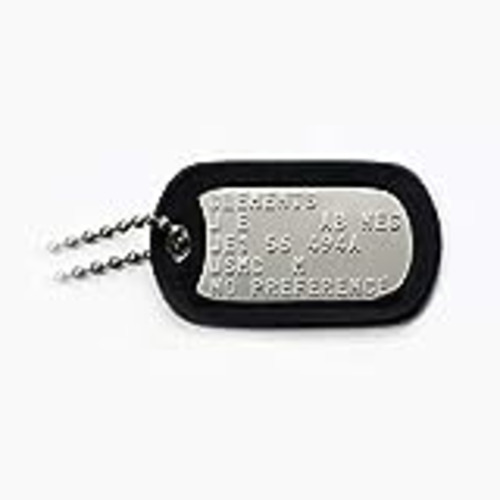 Vendo Graphotype™ Chapa Militar: Juego de una Chapa de identificación Tipo Militar, con Cadenas de Bolas y silenciadores
