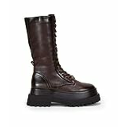 Vendo BOSANOVA Botas militares altas con suela track y cordones. Cierre con cremallera interior. Calzado para mujer MARRON 37