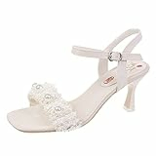 Vendo OUAPPA Tacones Altos Tacones con Punta Cuadrada para Mujer Punta Abierta Hebilla sólida Banda Sandalias de tacón de Aguja Plantillas Gel Mujer