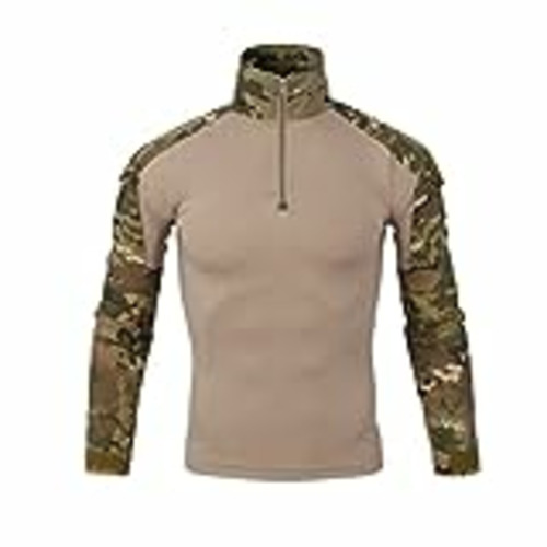 Vendo Camisa Táctica Militar Hombre Ajustado Camuflaje Camisa de Combate con Cremallera 1/4 Ejército Airsoft Camisas de Deporte Manga Larga para Camping Senderismo Caza