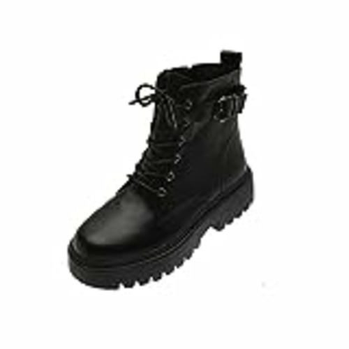 Vendo 2021 Botas de Combate con Cordones Mujer Botas Militar Mujer Botas Clasicas Adulto Ankle Boot Mujer Botín de Piel Botas de Cuero Plataforma Zapatos de Vestir Botas Martin