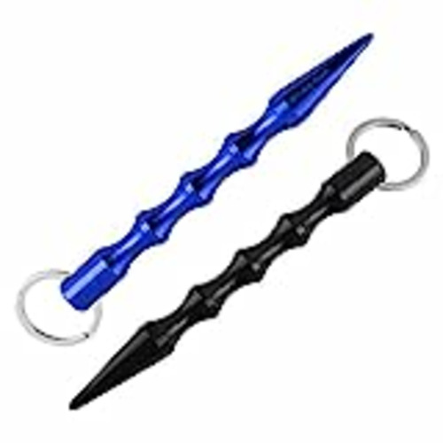 Vendo Gobesty Kubotan, 2 piezas Kubotan autodefensa, llavero de refuerzo de presión, llavero de autodefensa, mango de eje, 14 cm de largo, armas de autodefensa legales (negro azul)