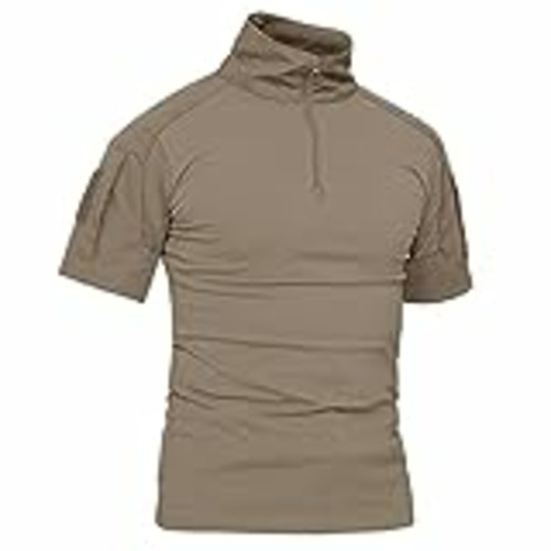Vendo KEFITEVD Camiseta de manga corta para hombre, estilo militar, para deportes de lucha, paintball, militar, camuflaje, corte ajustado, verano caqui M