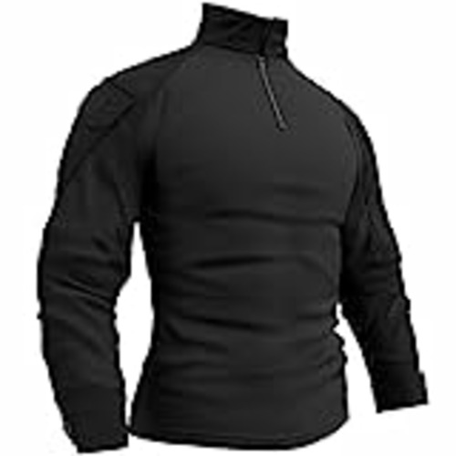 Vendo Memoryee Hombre Militar Táctico Camisa Manga Larga Combate Camiseta Slim Fit Camuflaje con Cremallera 1/4 y Bolsillos/Black/M