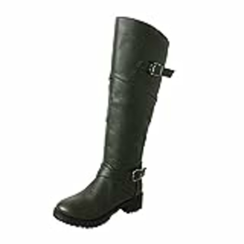Vendo Zapatos de tacón alto para mujer, zapatos de tacón medio, con hebilla larga, botas retro, botas de mujer, ropa de caza para mujer, Verde militar., 39 EU