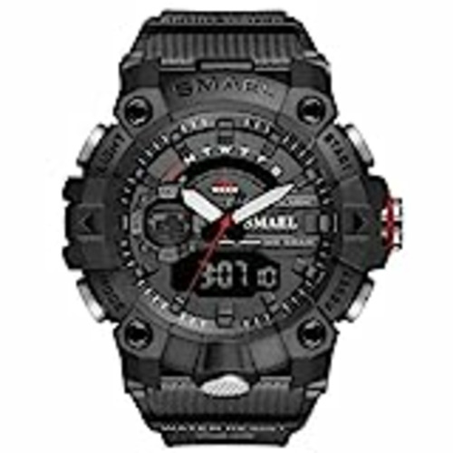 Vendo Hombres Militares Relojes Smael 8040 Moda Dual Time Digital Reloj Cuarzo 50m Impermeable Reloj Led Sport Reloj Relogio Masculino Digital, gris, Deporte militar