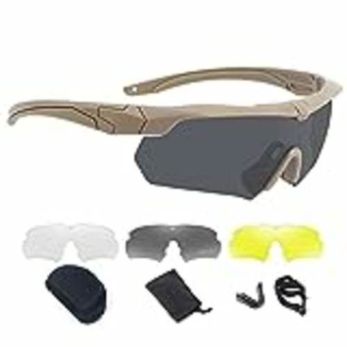 Vendo SKJJL Gafas militares polarizadas, gafas de Airsoft protección con 3 lentes colores intercambiables, antiarañazos, empañando y anti-UV para Airsoft Paintball, juego de disparos, caza, amarillo