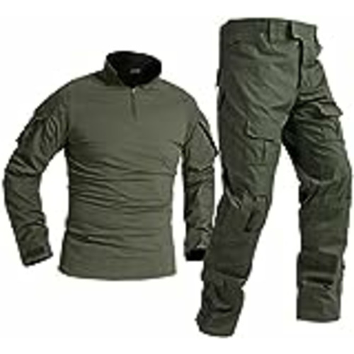 Vendo Uugood Camisas Airsoft para Hombre Pantalones Multicam Camisa de Combate Táctico y Set de Pantalones Camuflaje BDU Uniforme Militar Conjuntos de Paintball, verde, M