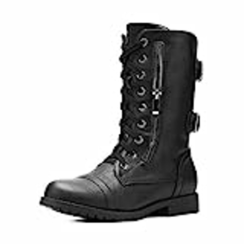 Vendo DREAM PAIRS Terran Mujer Bolsillo Exterior Cremallera Combate Militar Moda Invierno Mitad Pantorrilla Botas Negro 39.5 EU/8.5 US