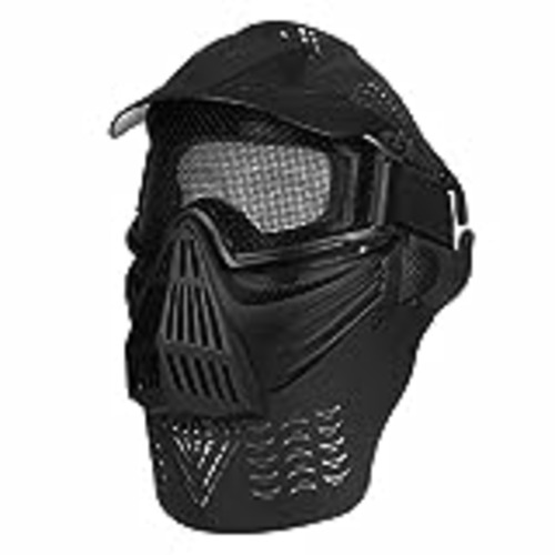 Vendo Flexzion Máscara Táctica Protectora de Airsoft y Paintball, Protección Facial Completa de Seguridad con Malla para los Ojos, Máscara para Halloween, Fiestas, Cosplay, Actividades al Aire Libre (Negro)