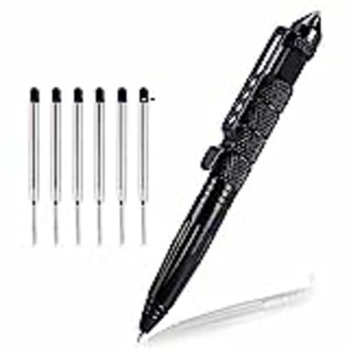 Vendo EMAGEREN Boligrafo Tactico Multifuncional Bolígrafo Autodefensa Boli Defensa Personal Bolígrafo Táctico Militar con 6 Piezas Recambios de Pluma para Escribir herramienta Emergente y Regalo - Negro
