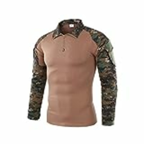 Vendo ShallGood Hombres Militar Camisa Manga Larga Airsoft Militar Camuflaje Combate BDU Delgado Ajuste Camiseta Largo Manga con Cremallera Táctica Combate Camisa Z2 Marrón XXL
