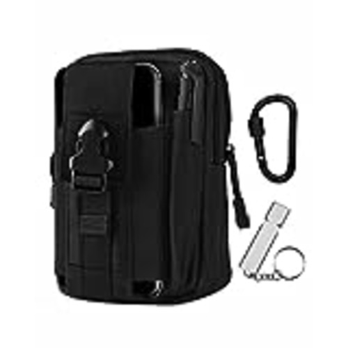 Vendo Omesiry Bolsa de Cintura Táctica, Hombre para Exteriores con Mosquetón y Silbato Supervivencia,Riñonera de Nylon Impermeable al Desgaste,Adecuada para Actividades al Aire