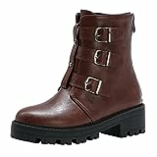 Vendo Botas de Seguridad Hombre Botas Mujer Up Botas de Cuero Mujer Cuñas Plataformas Zapatos Negro Invierno Mujer Moto Encaje Botas de Mujer Botas Mujer Negras Militar
