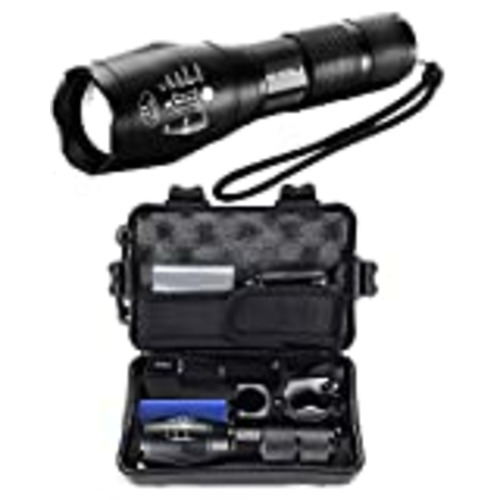 Vendo Maxesla Linternas LED Alta Potencia Set, 2000 Lumen Linterna LED Recargable, Linterna Tactica 5 Modo Con 18650 Bateria, Funda, USB Cargador, Soporte Bicicleta, Impermeable IP65, Linterna Recargable