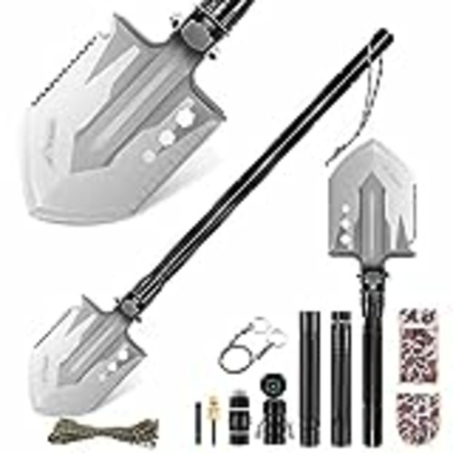 Vendo Pala Plegable Multifuncional, WADEO Kit Pala Plegable 10 Funciones, para Supervivencia, Jardín, Acampada, Herramienta de Exterior