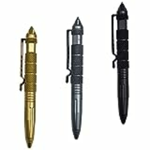 Vendo 3 Piezas Bolígrafo Táctico Multifunción, Bolígrafo Táctico de Autodefensa Al Aire Libre, Aluminio Multifuncional con Herramienta para Romper Vidrios, Bolígrafo de Negocios de Defensa Táctica