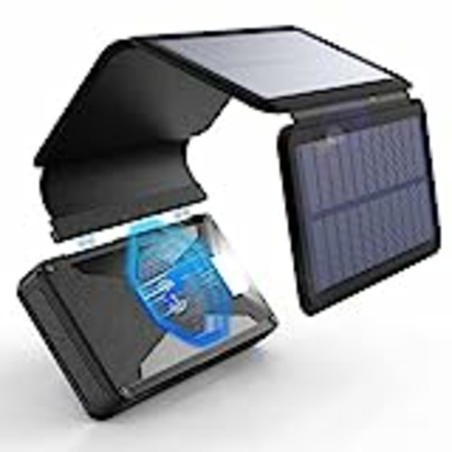 Vendo Bogseth Cargador Solar 30000mAh,Power Bank Solar Impermeable con 4 Paneles Solares y 2 Salidas, USB C Solar Power Bank Cargador Portátil para Camping al Aire Libre, Célula Solar para Teléfono Móvil