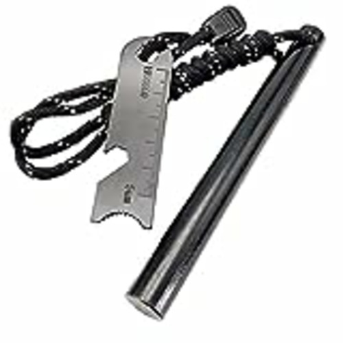 Vendo Newaner Arrancador de Fuego, iniciador de Fuego de Acero de pedernal con Paracord, Raspador de Acero con Escala y sacacorchos, Encendedores para Camping, Aire Libre y Supervivencia