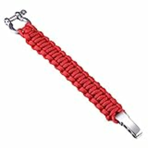 Vendo DonDon Paracord Pulsera de Supervivencia para Hombres Acero Inoxidable Fabricada Brazalete Trenzado para Actividades Outdoor Rojo