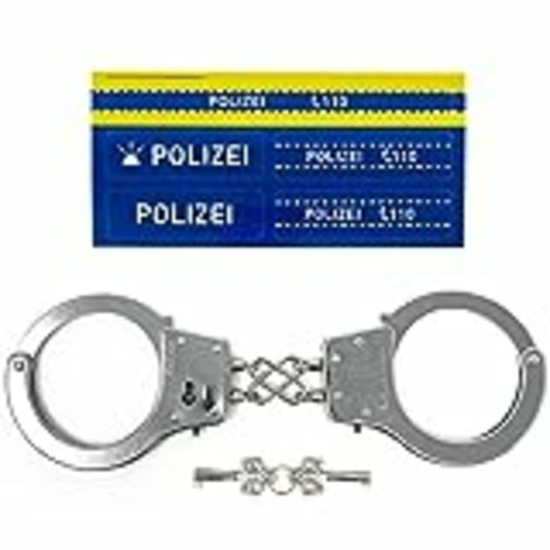 Vendo Esposas de policía para niños de metal - Al equipamiento policial para los niños disfrazados de policía | con pegatinas de llave y policía | Esposas estables también para adultos