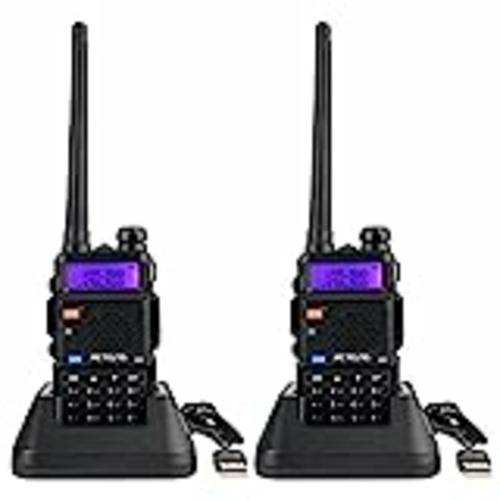 Vendo Retevis RT5R Walkie Talkie Profesional, Banda Dual Largo Alcance 2 Vías Radio con Cargador de USB, 128 Canales Radio VOX FM Transceptor Portátil de Mano para Almacén, Caza (Negro, 2 Piezas)