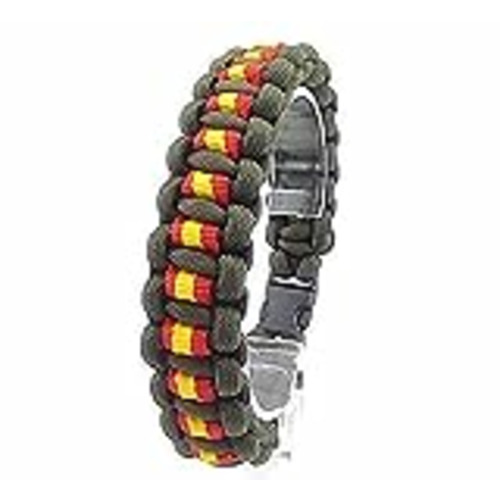 Vendo Pulsera de ESPAÑA de paracord, hecha a mano y a medida mod. BASIC, color VERDE MILITAR.