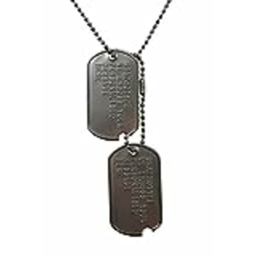 Vendo Graphotype™ Juego de Placa de Identificación, Réplica Estilo Militar Estadounidense en la WW2, de Acero Inoxidable, pre 1965 con Cadenas