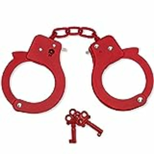 Vendo JUNRUI Esposas para Niños, Esposas Metálicas de Juguete con Llave, Esposas de Policía Accesorios, Esposas Profesionales, Seguro y Duradero, Juego de Esposas (Rojo)