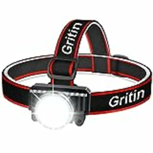 Vendo Gritin Linterna Frontal LED Recargable, 2000 lux Super Brillante Impermeable Linterna Cabeza con Sensor de Movimiento, 4 modos de luz, 30 horas de Funcionamiento para Correr, Camping, Excursión, Pesca