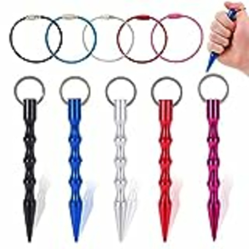 Vendo UYDF 5 Piezas Kubotan Llavero de Defensa Sobrealimentado Autodefensa del Palillo+5Pcs Llaveros con Cierre de Rosca, Martillo de Emergencia Llavero de Supervivencia, Seguridad para Mujer, Teen, Hombres