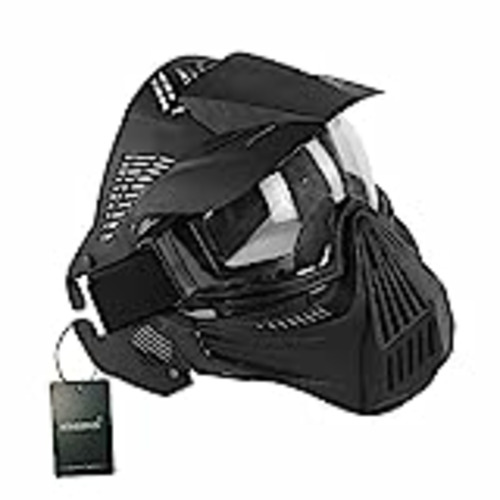 Vendo WISEONUS Máscara Airsoft Táctico Full Face Clear máscara Tactical Protectora de Engranajes para protección Paintball Disfraces de Halloween Accesorios (Negro)