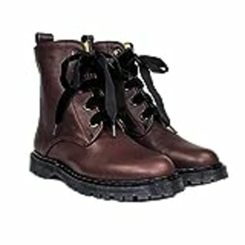 Vendo KENDAL - Botas Militares Burdeos de Piel para Mujer - Planas Suela Gruesa Tacon 3 cm - Cierre Cordoneras Terciopelo - Forro Piel - Botines Elegantes Sport Casual - Vacuno Caoba - Rojo 38 EU