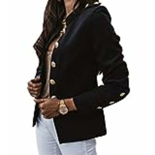 Vendo Onsoyours Blazer Militar para Mujer Chaqueta de Trabajo de Doble Botonadura Chaqueta con Frente Abierta Abrigo Negro L