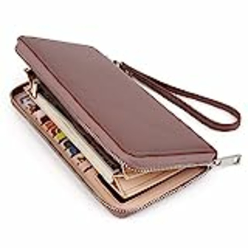 Vendo UTO - Cartera Mujer Bloqueo con Muñequera Cuero Sintético Monedero Grande 18 Ranuras Gran Capacidad de Tarjetas y Celular