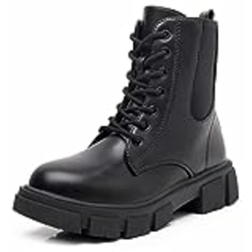 Vendo Apakowa Niños Niñas Botas Bettyy Botas de moda con cordones y cremallera lateral Tamaño (Color : Negro, Tamaño : 30)