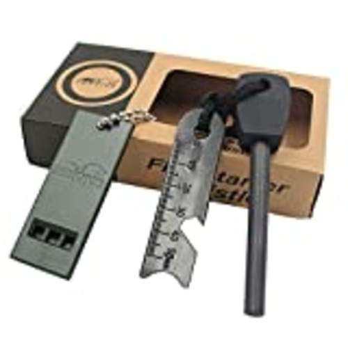 Vendo Pedernal Supervivencia Magnesio Mechero Kit 7 En 1 Encendedor con Mango De Madera Hecho a Mano Grueso De 5/16