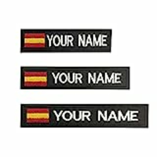 Vendo Parches personalizados con nombre militar, 2 piezas Parche táctico bordado personalizado de la bandera española con gancho y bucle, para mochilas Camisa de trabajo uniforme