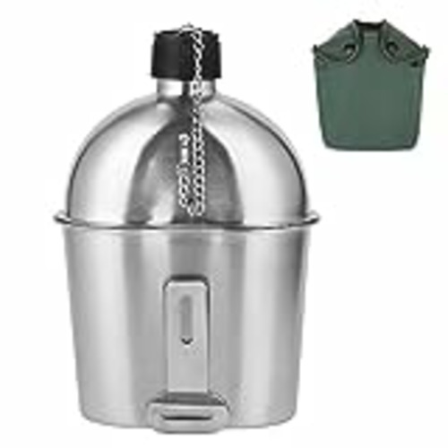 Vendo LAOJIA 2pcs 1000ml 600ml Juego de Tazas de cantimplora Militar de Acero Inoxidable con Bolsa de Cubierta para Acampar al Aire Libre Senderismo Mochilero