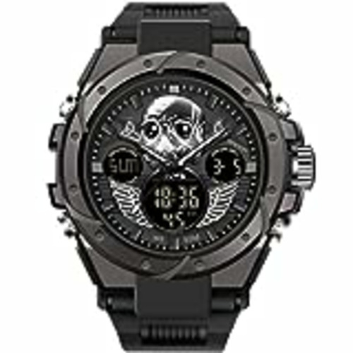 Vendo CestMall Relojes Digitales para Hombres, Reloj Deportivo Multifuncional 50M Impermeable Luminoso Relojes Militares de Doble Pantalla con Alarma, cronómetro y luz Trasera, Relojes Pulsera (Black)