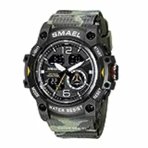 Vendo SMAEL 8007 Hombres Militares Relojes 50M Impermeable LED Deporte Digital Relojes,Militares,Reloj de cronómetro Dural Dial Relojes de cuarzo, Camuflaje verde, M