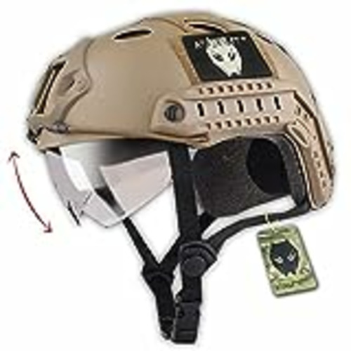 Vendo ATAIRSOFT Casco táctico Estilo Militar, SWAT, de Combate, rescatista, para Airsoft o Paintball, con Gafas, para Combate en Espacios Cerrados