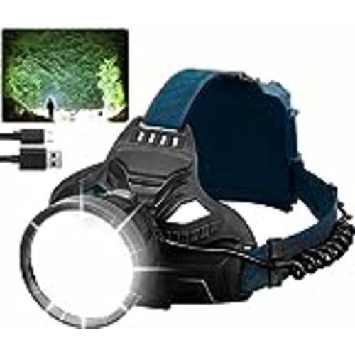 Vendo PEAKRO Linterna Frontal LED Recargable, Alta Potencia 50000 lúmenes 4 Modos Linterna Cabeza, 6000mAh USB Recargable y Luz Roja Linterna Frontal 90° Ajustable Impermeable para Camping Pescar
