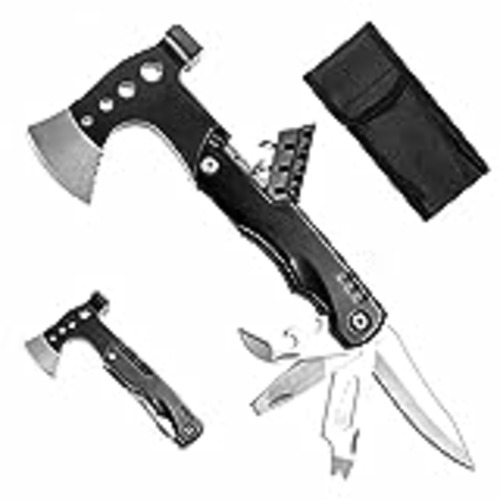 Vendo ZITFRI 10 en 1 Herramienta Multiusos, Hacha Multiherramienta de Bolsillo con Martillo Cuchillo Destornillador Abrebotellas, Hacha Multiusos Kit Supervivencia para Acampar Caza Senderismo Bricolaje