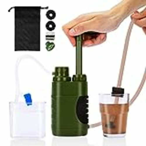 Vendo BNGXR Filtro de Agua para Camping, Bomba de Agua Limpia al Aire Libre 0.01 Micrones Purificador de Agua Portátil 5 Etapas Filtro de Agua Supervivencia Purificador Agua para Camping Senderismo Viajar