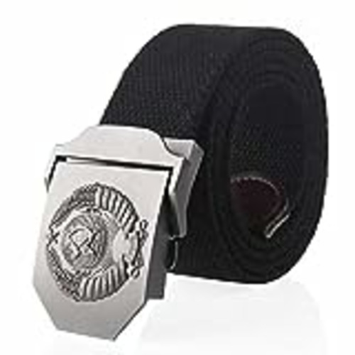 Vendo Cinturones Para Hombre - Cinturón De Lona Emblema Nacional Soviético Cinturones De Hebilla De Alivio Para Hombres Cinturones Tácticos Militares Cinturones De Color Negro Jeans Cintura Correa Ma