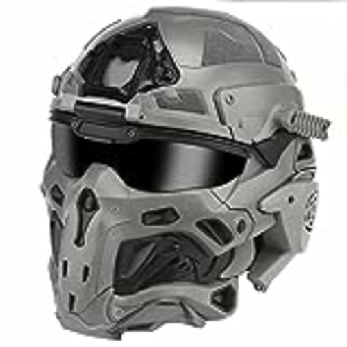 Vendo Zonesbo Máscara Facial Completa Airsoft Casco táctico, Construido en Auriculares y Ventilador antivaho Juego de Gafas de Casco multicámara de Combate Militar, Montaje Frontal NVG (Color : G)