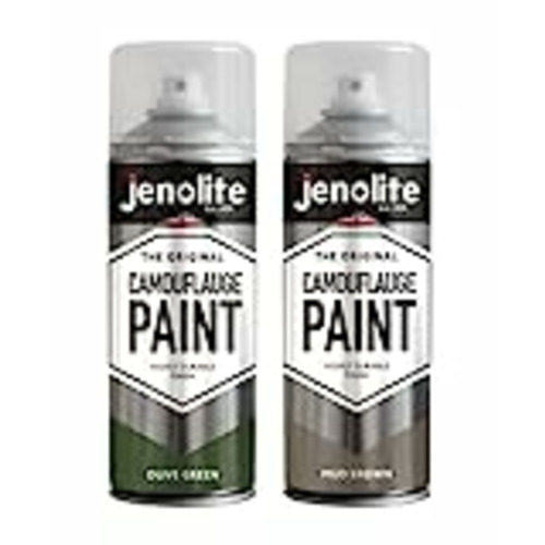 Vendo JENOLITE Paquete doble de pintura de camuflaje militar | Verde oliva y marrón barro | 2 x 400 ml | Ideal para hacer modelos, paintball, airsoft, vehículos militares